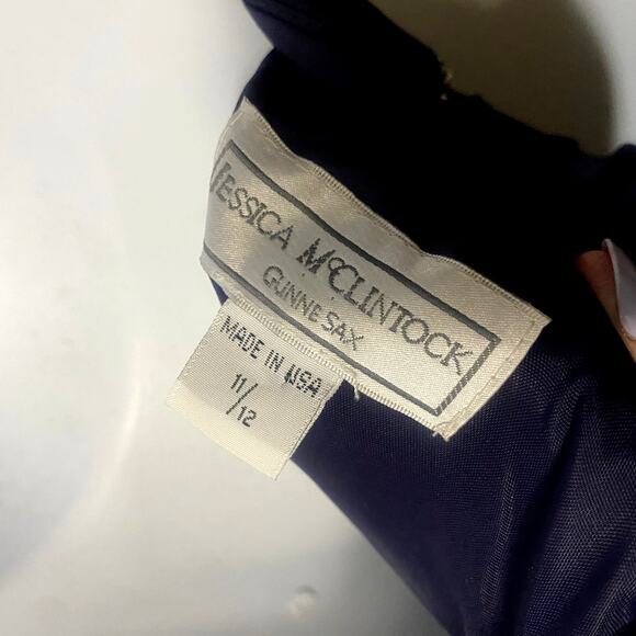 Jessica McClintock Gunne Sax Vintage Midnight Blue Strapless Prom Dress Gown 12 - Picture 8 of 12
